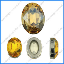 Golden Shadow Crystal Stone with Silver Claw Setting (DZ-3002)